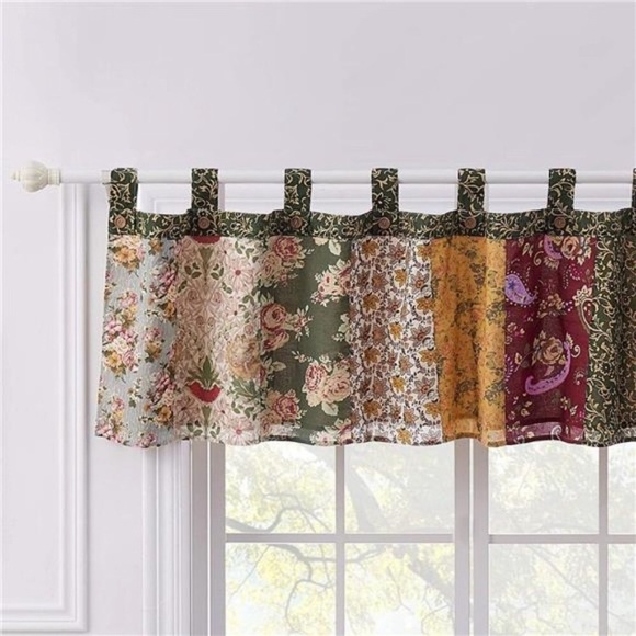 Antique Chic 21 X 84-Inch Cotton Window Patchwork Valance, Multicolor - Picture 2 of 7